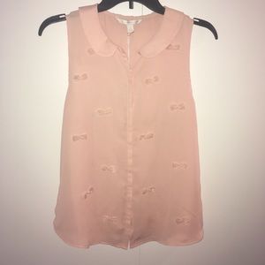 Lauren Conrad light pink collared tank top blouse